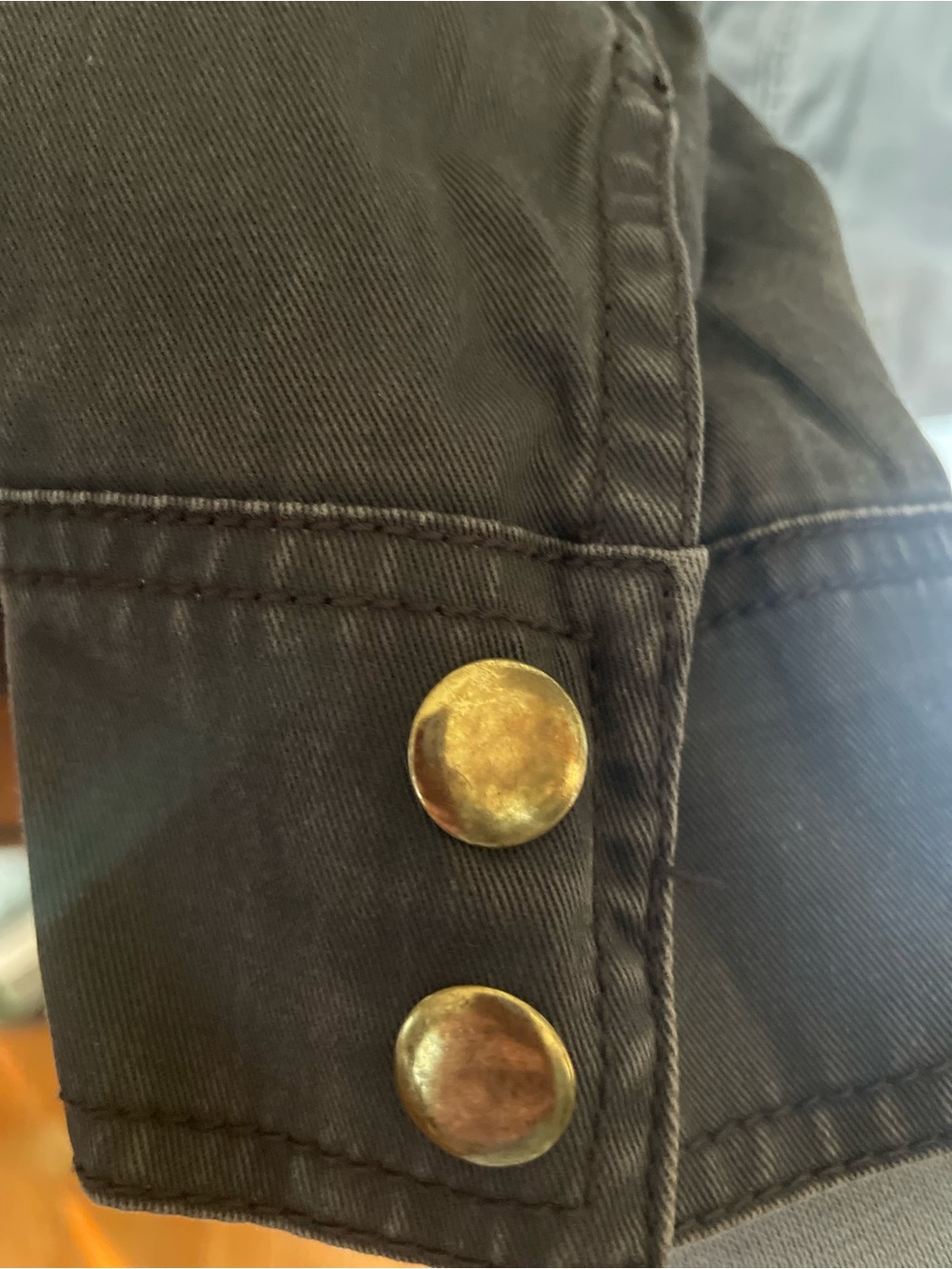J. Crew Dark Olive Utility Field Jacket with Brass Hardware Sz Medium - Picture 4 of 6